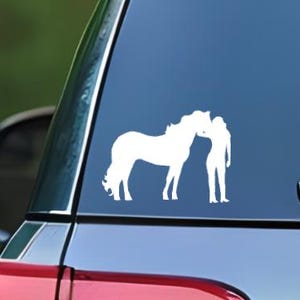 Horse Woman Car Decal |  Horse Window Sticker | Equestrian Vinyl Decal