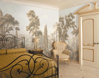 Chinoiserie-landschapsbehang: verwijderbare muurdecoratie voor thuis