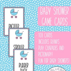Baby Shower Jeu imprimable - Charades - Pictionary