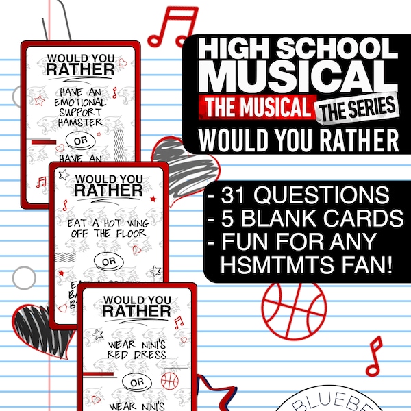 High School Musical The Musical The Series Would You Rather Game - SEASON ONE | HSMTMTS Game - Printable