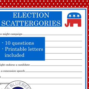 Wahl Scattergories - Spiel zum ausdrucken