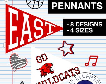 High School Musical Pennants | East High Wildcats | Locker Decor | Flags | Cupcake Picks | Cake Toppers | Printable
