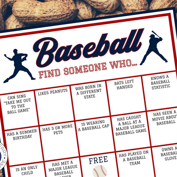 Baseball Find Someone Who Game | Baseball Team Icebreaker | Baseball Theme | Little League | Getting to Know You Game | Printable