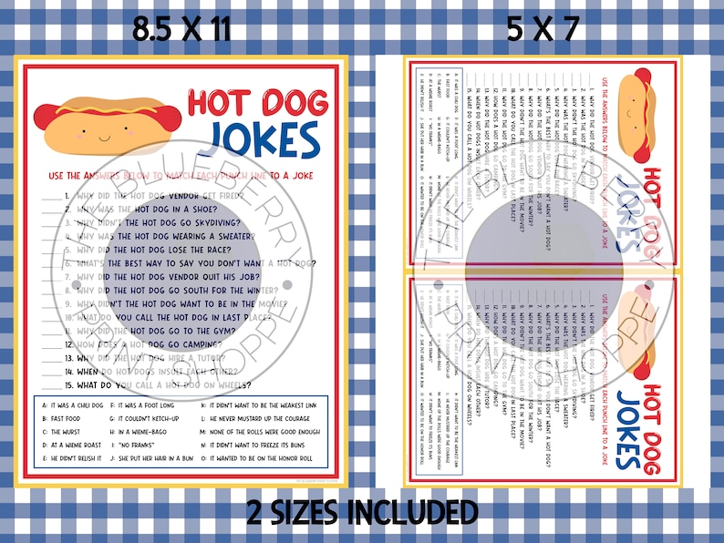 Hot Dog Riddle Hot Dog Jokes | Hot Dog Party Game | Hot Dog Theme Party | Barbecue ...