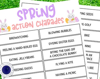 Easter Game Charades Pictionary Spring Game Action Etsy Uk