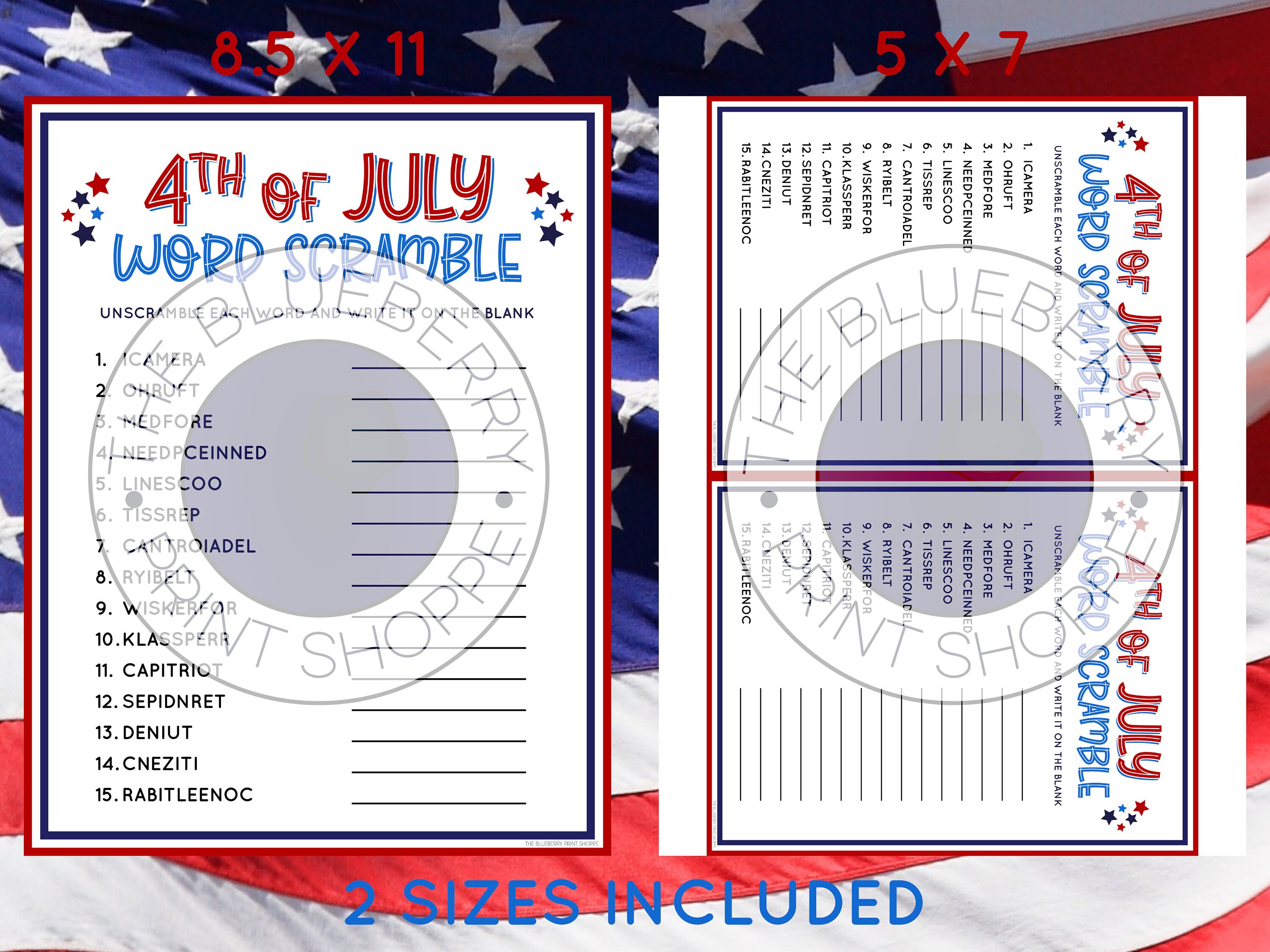 4th of July Word Scramble Game | Fourth of July | Independence Day ...