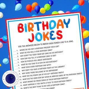 Birthday Jokes | Fun Printable Birthday Game for Kids and Adults