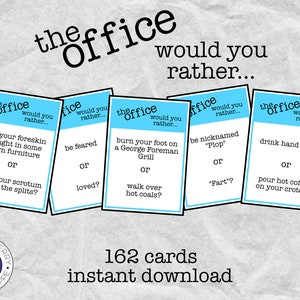 The Office Would You Rather...? Game | 162 Questions Inspired by The Office | Dunder Mifflin Game | The Office Party Game | Printable