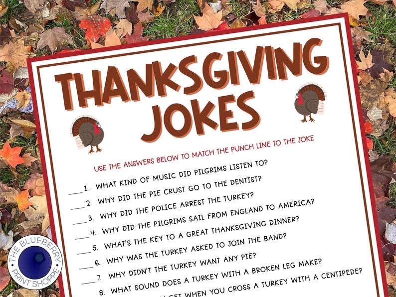 Thanksgiving Jokes Thanksgiving Game Friendsgiving Fun - Etsy