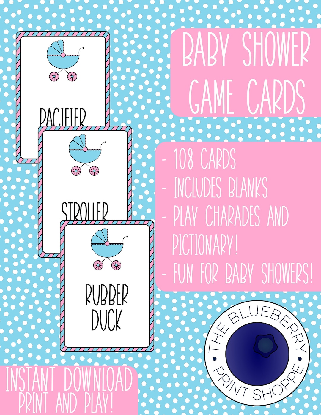 Baby Shower Printable Game - Charades - Pictionary - Etsy