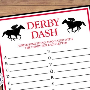 Kentucky Derby Party Game Derby Dash Derby A to Z Fun Derby Game for ...