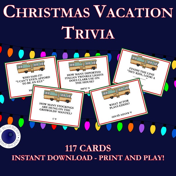 Christmas Vacation Trivia | Movie Trivia | National Lampoon's Christmas Vacation Movie Game | Christmas Party Game | Printable Trivia