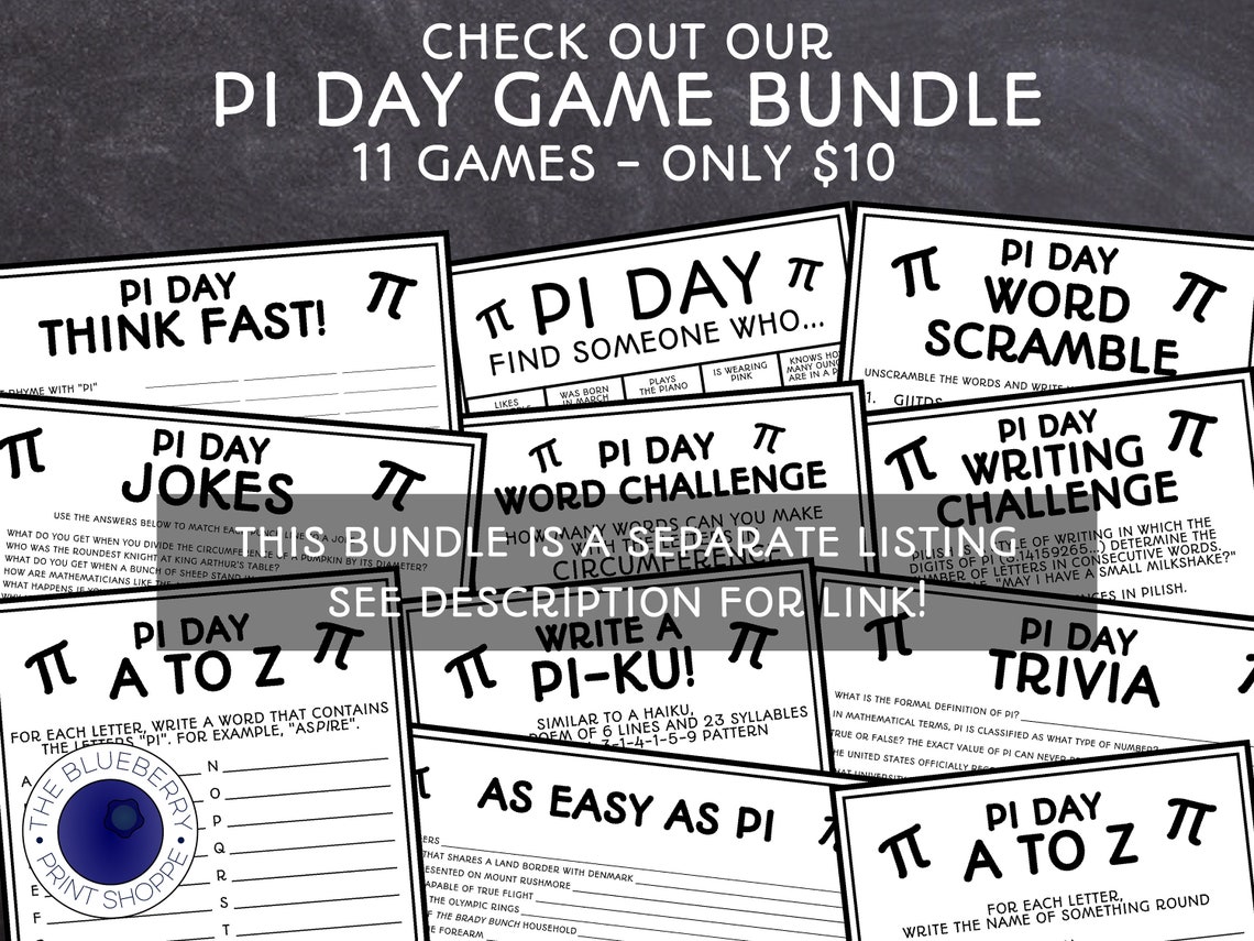 Pi Day Game Pi Day Trivia 314 Pi Day Activity Etsy