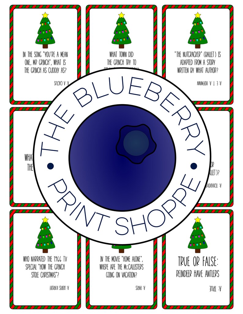 Pin on christmas ideas Christmas Trivia Game DIGITAL PRINTABLE CARDS | Etsy