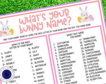 What's Your Bunny Name Game WITH NAMETAGS | Easter Party Game | Fun Easter Activity for Kids & Adults | Funny Group Party Game | Icebreaker