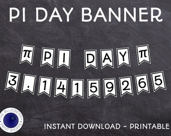 Pi Day | Banner | 3-14 | Pi Day Printable Decoration | Pi Day Party | Happy Pi Day Banner | Number Banner | Celebrate Pi Day | Pi Bunting