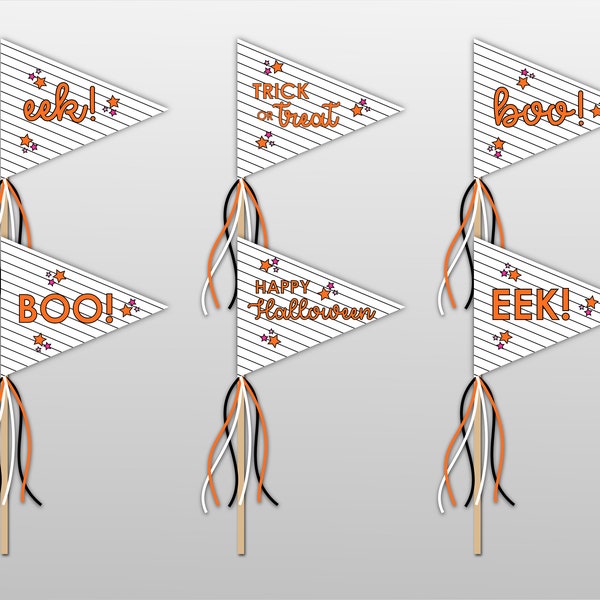 Printable Halloween Pennant Flags | Halloween Flags | Boo Basket Flags | Photo Props | Halloween Gift Basket Flags | Spooky Cute Printable