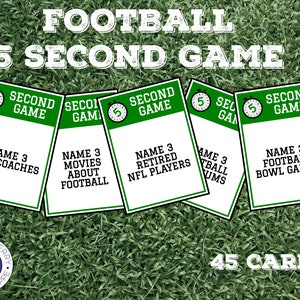 Football 5 Second Game Super Bowl Party Game Football Party Game Game Day Printable Game image 1