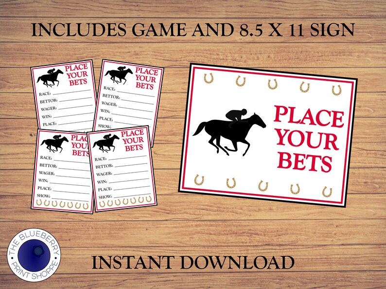 Kentucky Derby Betting Cards WITH SIGN Printable Kentucky Etsy