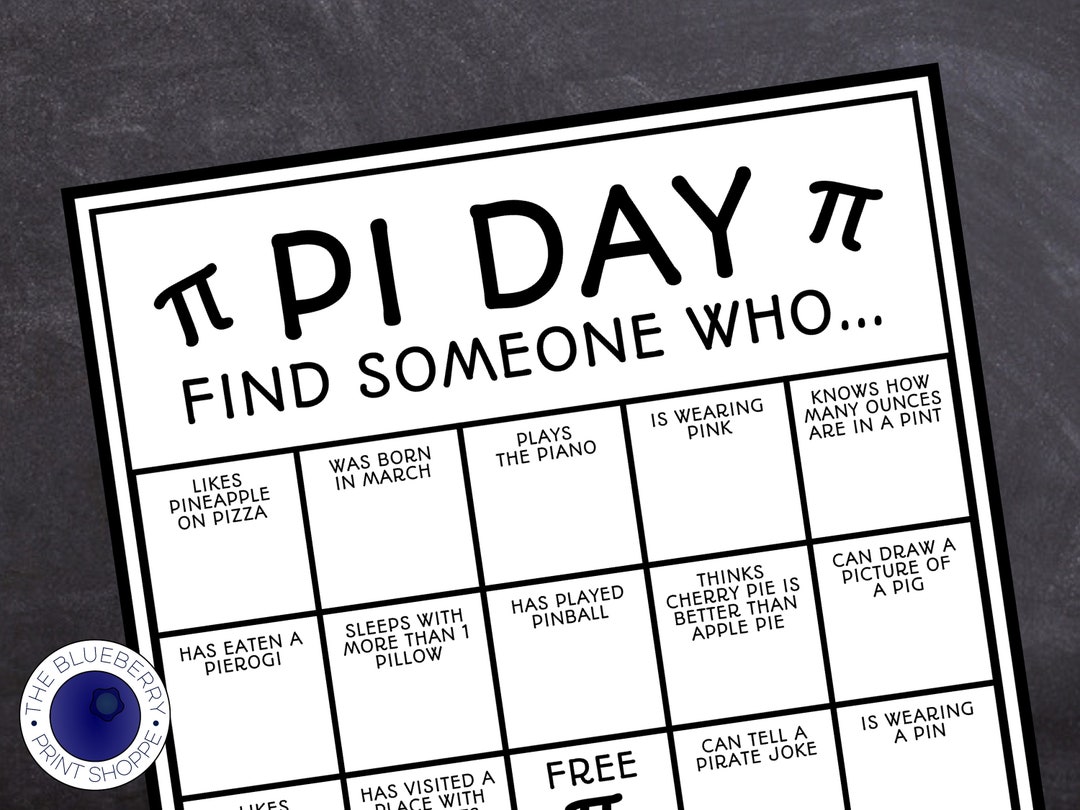 Pi Day Game Find Someone Who... 314 Pi Day Game Classroom Game Office