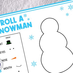 Roll A Snowman Dice Game | Draw A Snowman Game | Classroom Game | Kids Game | Winter Party | Snow Day | Holiday Game