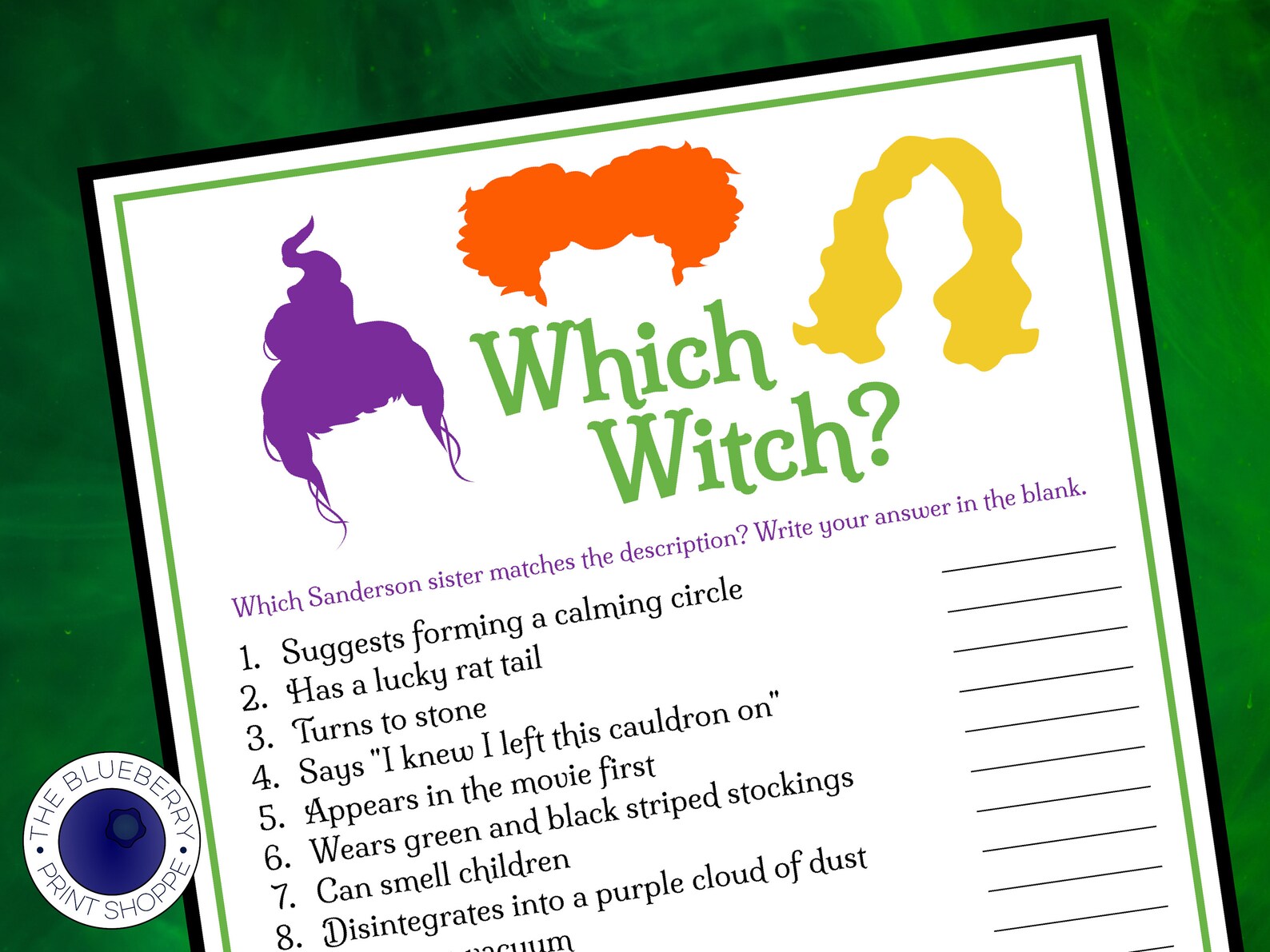 Hocus Pocus Game Bundle 5 PRINTABLE Games Hocus Pocus Etsy