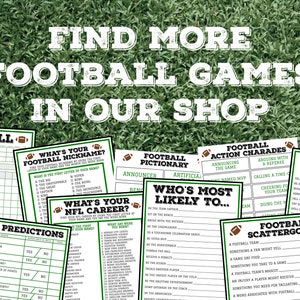 Football 5 Second Game Super Bowl Party Game Football Party Game Game Day Printable Game image 3