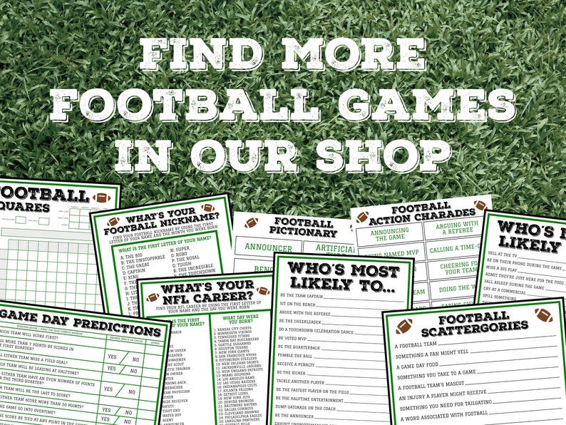 Football 5 Second Game Super Bowl Party Game Football Party Game Game Day Printable Game image 3