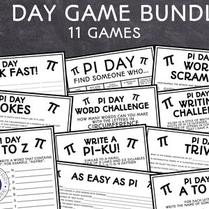 Pi Day Games | 11 Games  | Pi Day Game Bundle | Pi Party | Fun Activities for Pi Day | Classroom Games for Pi Day | 3.14 Games | Printable