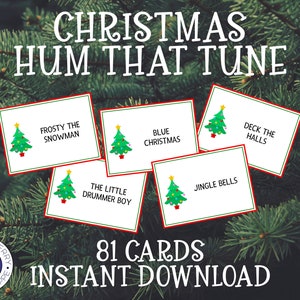 Weihnachten Hum That Tune - Weihnachtslied Spiel - Pictionary - Charades - Druckbares Weihnachtsspiel - Familienspiel - Partyspiel - Sofort Download