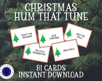 Christmas Hum That Tune - Christmas Song Game - Pictionary - Charades - Printable Christmas Game - Family Game - Party Game-Instant Download