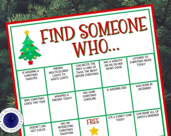 Christmas Find Someone Who | Office Party Game | Classroom Game | Christmas Game Printable