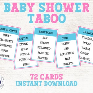 Baby Taboo | Baby Shower Game | Gender Reveal Party Game | Forbidden Words Game | Fun Baby Shower Activity | Guess My Word Game | Printable