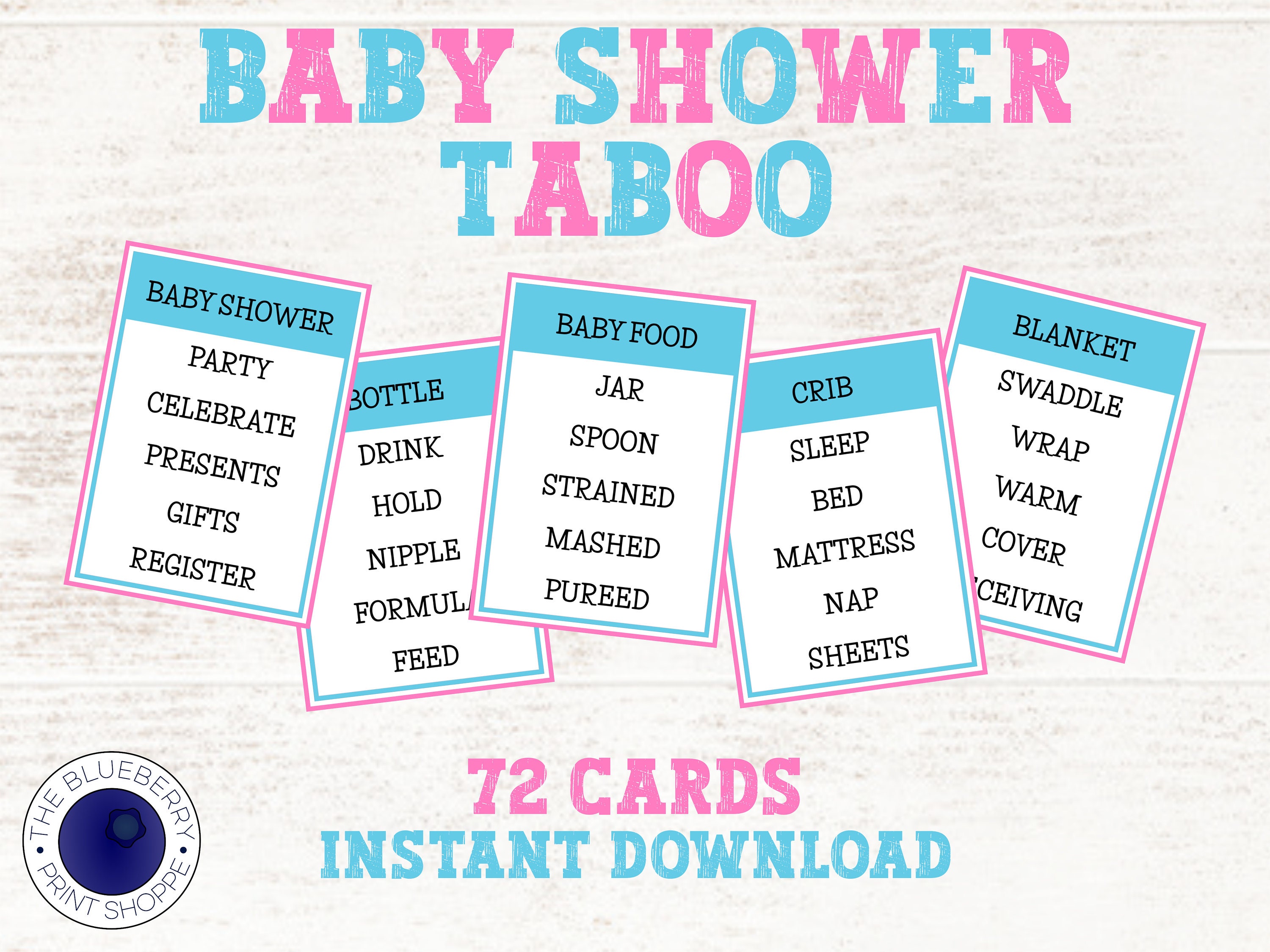 Baby Taboo Baby Shower Game Gender Reveal Party Etsy Australia