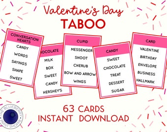 Valentine's Day Taboo Game | Valentine's Game | Valentine Party Game | Class Party | Date Night Activity | Galentine's Day | Printable
