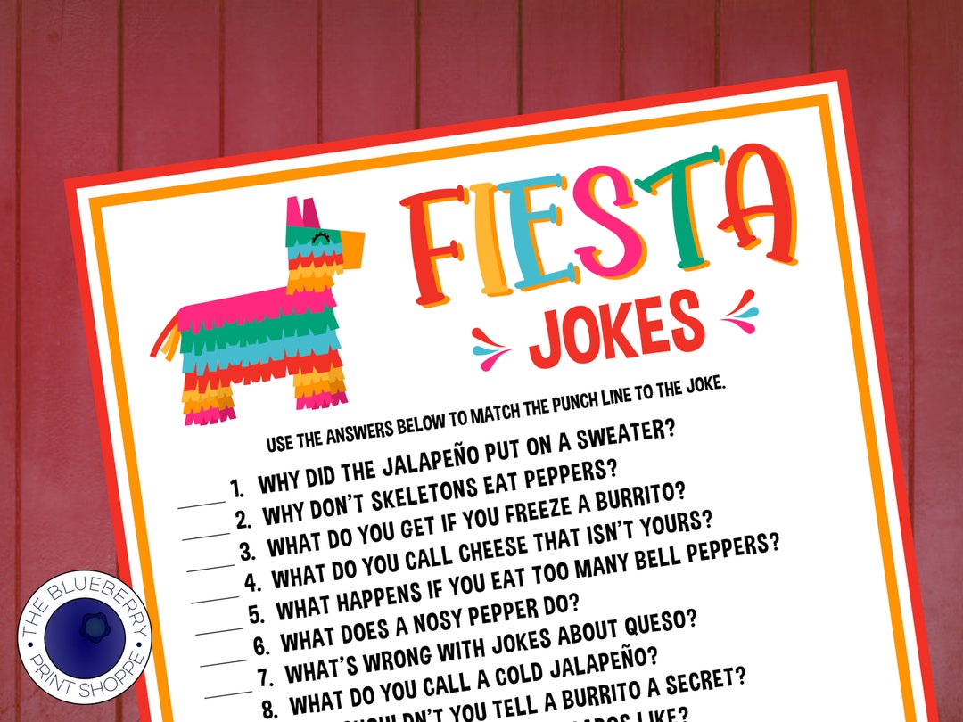 Fiesta Game | Fiesta Jokes | Cinco De Mayo Party Game | Taco 'bout a ...