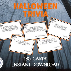 Halloween Trivia | 135 Questions | Fun Halloween Party Game | Horror Movie Trivia | Halloween Game Night |  Halloween Printable Game