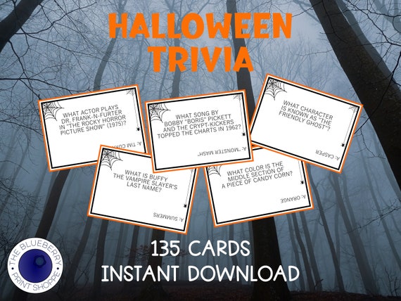 Halloween Trivia | 135 Questions | Fun Halloween Party Game | Horror Movie Trivia | Halloween Game Night |  Halloween Printable Game