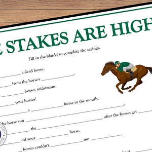 Belmont Stakes Party Game | Belmont Stakes Word Game | Triple Crown | Fun Game for Adults | Printable