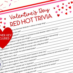 Valentine&#39;s Day Game | Trivia | February 14th | Galentine&#39;s | Valentine&#39;s Quiz | Red Trivia
