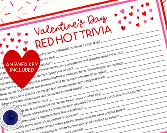 Valentine's Day Game | Trivia | February 14th | Galentine's | Valentine's Quiz | Red Trivia