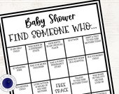 Baby Shower Find Someone Who Game | Find the Guest Who| Baby Shower Printable Game | Gender Reveal | Baby Sprinkle | Fun Baby Shower Game