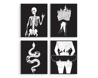 picture Dark Trippy Edgy Drawings Easy edgy wall art etsy