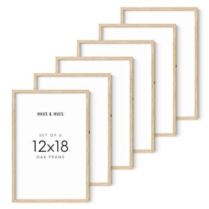 Haus and Hues 12 by 18 Picture Frame Set of 1 12 x 18 Poster Frame, 18x12 Light Wood Frame, 12x18 Frame, 12 x 18 Frame Natural Wood 12x18 Beige set of 6