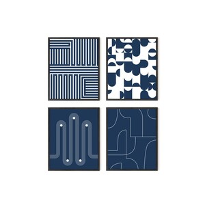 Navy Geometric Set of 4