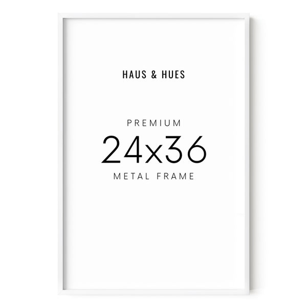 Haus and Hues 24x36 White Poster Frame - 24x36 Poster Frame White 24x36 Inch Poster Frame, 24 By 36 Inch Frame Picture(White Aluminum Frame)