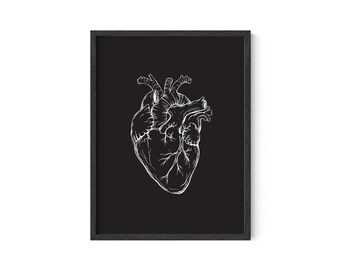 Anatomical Heart Poster: Edgy Goth Wall Art (Unframed & Framed)