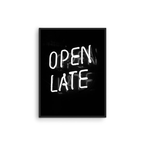 Neon Posters Open Late Neon Sign - By Haus and Hues | Neon Room Decor Neon Decor