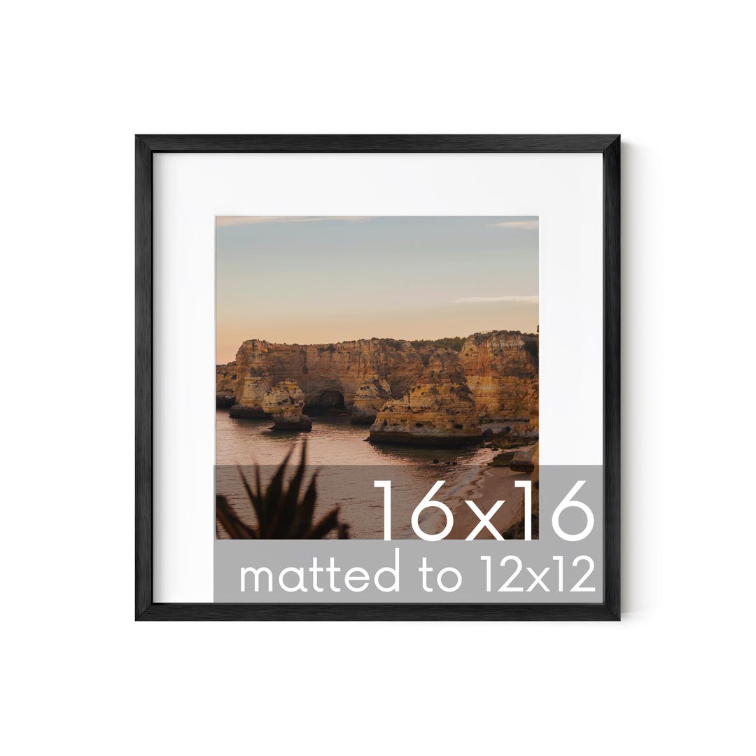 Black Metal 16x16 Picture Frame - Matted Aluminum Poster Frame - Etsy