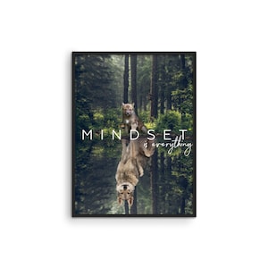 Haus and Hues Mindset Is Everything Wall Art - Motivational Posters For Office Classroom Inspirational Posters Inspirational Quotes